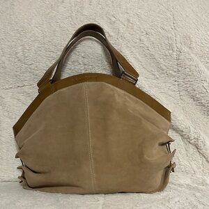 Giorgio Fabiani Tan Suede Leather Women's Bag Made In Italy